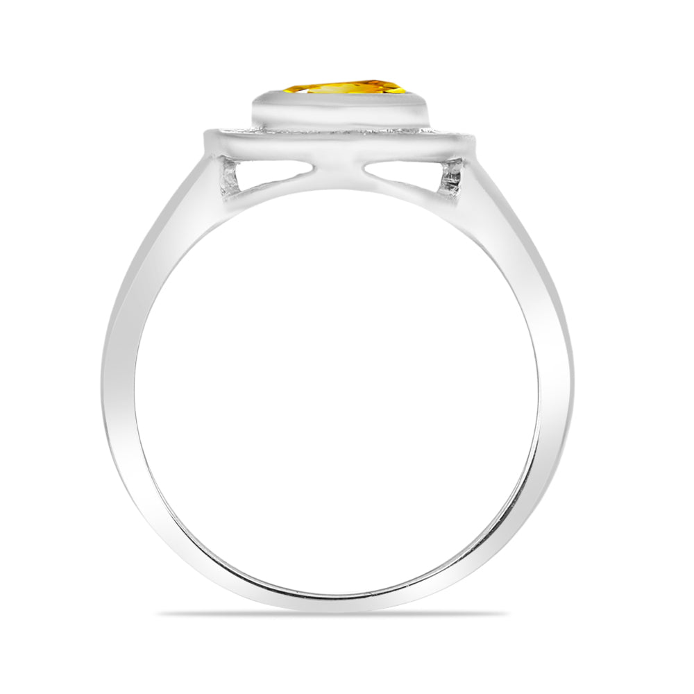 Anillo de Plata con Citrino de Río del Oro y Topacio Blanco 2 
