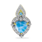 Colgante de Plata Bañada en Oro con Larimar y Topacio Azul Suizo