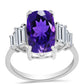 Anillo de Plata con Amatista de Marruecos y Topacio Blanco