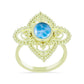 Anillo de Plata Bañada en Oro con Larimar