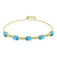 Pulsera de Plata Bañada en Oro con Larimar y Topacio Blanco