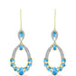 Pendientes de Plata Bañada en Oro con Larimar