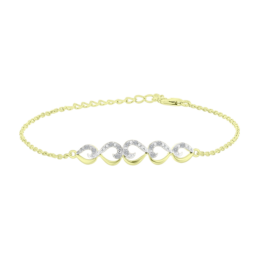 Pulsera de Plata Bañada en Oro con Diamante blanco 1 
