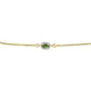 Pulsera de Plata Bañada en Oro con Zafiro Verde y Topacio Blanco