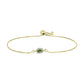 Pulsera de Plata Bañada en Oro con Zafiro Verde y Topacio Blanco