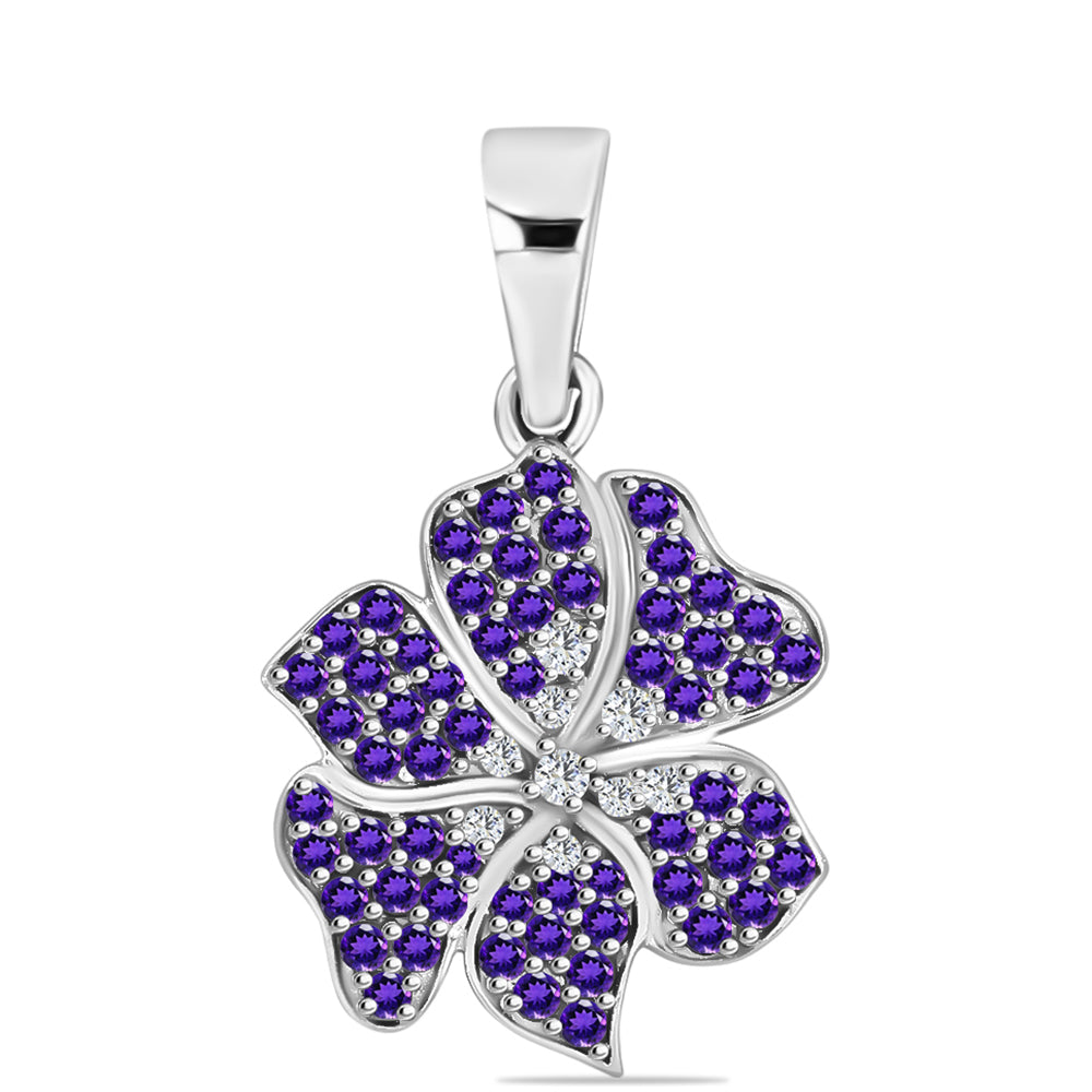 Colgante de Plata con Amatista de Marruecos y Topacio Blanco