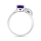 Anillo de Plata con Amatista de Marruecos y Topacio Blanco
