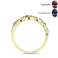 Anillo de Plata Bañada en Oro con Granate Bekily Multicolor y Topacio Blanco