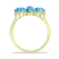 Anillo de Plata Bañada en Oro con Larimar y Topacio Blanco