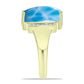 Anillo de Plata Bañada en Oro con Larimar y Topacio Blanco