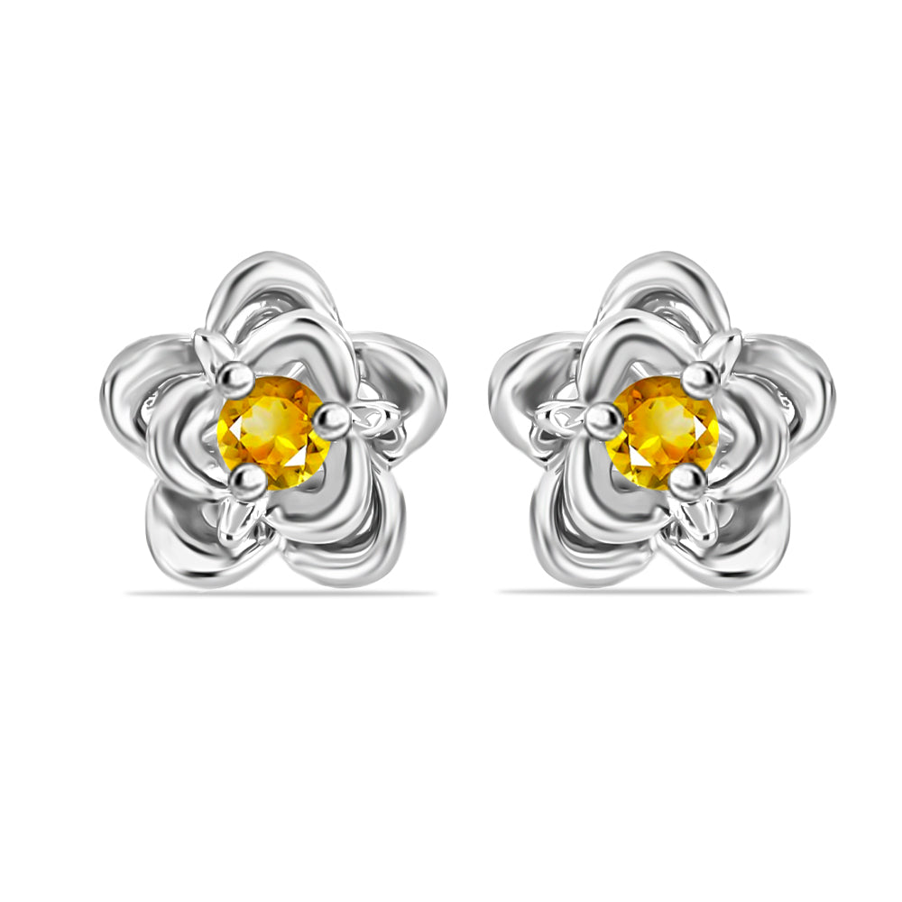 Pendientes de Plata con Citrino de Río del Oro