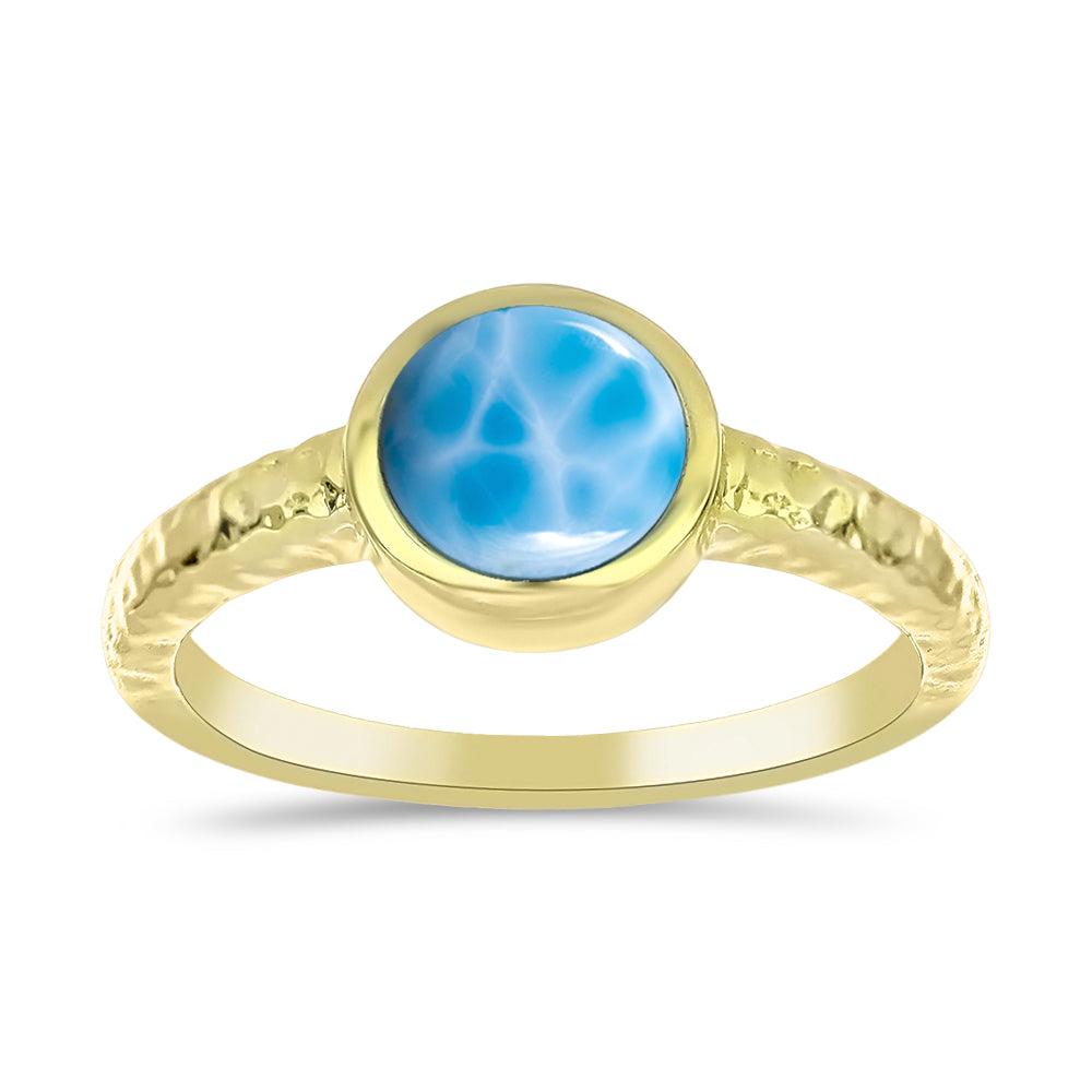 Anillo de Plata Bañada en Oro con Larimar 3 
