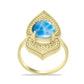 Anillo de Plata Bañada en Oro con Larimar