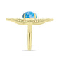 Anillo de Plata Bañada en Oro con Larimar