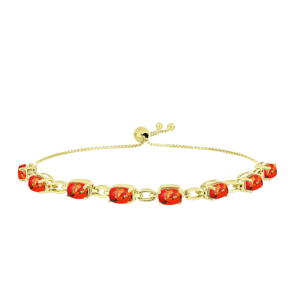 Pulsera de Plata Bañada en Oro con Turquesa de Mohave 4 