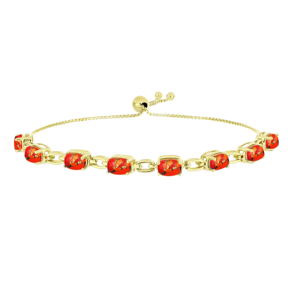 Pulsera de Plata Bañada en Oro con Turquesa de Mohave