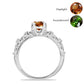 Anillo de Plata con Zultanita de Anatolia certificado y cultivado en laboratorio y Topacio Blanco