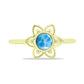 Anillo de Plata Bañada en Oro con Larimar