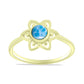 Anillo de Plata Bañada en Oro con Larimar