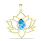 Colgante de Plata Bañada en Oro con Larimar