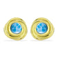 Pendientes de Plata Bañada en Oro con Larimar
