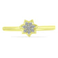 Anillo de Plata Bañada en Oro con Diamante blanco