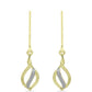 Pendientes de Plata Bañada en Oro con Diamante blanco