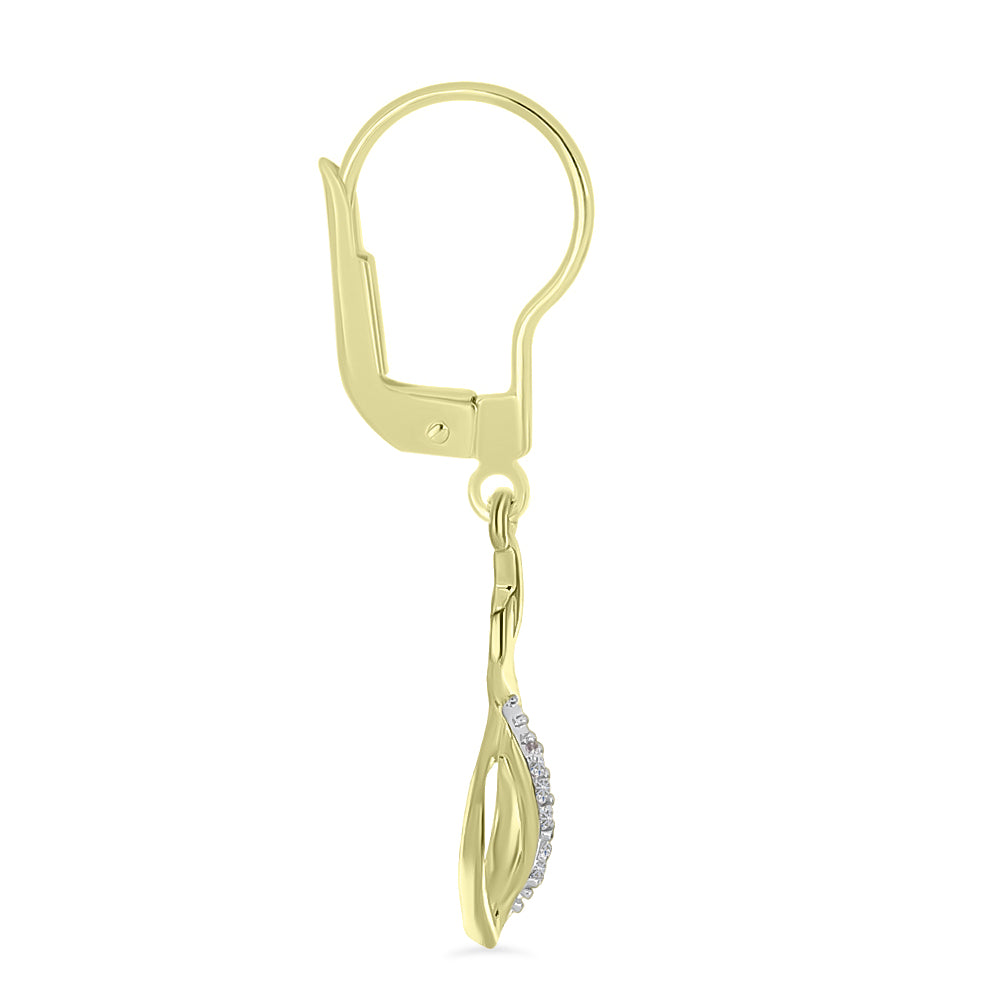 Pendientes de Plata Bañada en Oro con Diamante blanco 2 