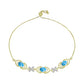 Pulsera de Plata Bañada en Oro con Larimar y Topacio Blanco