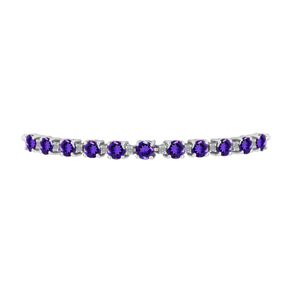 Pulsera de Plata con Amatista de Marruecos y Topacio Blanco 2 