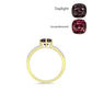 Anillo de Plata Bañada en Oro con Granate Bekily Multicolor y Topacio Blanco