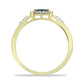 Anillo de Plata Bañada en Oro con Zafiro Verde y Topacio Blanco