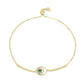 Pulsera de Plata Bañada en Oro con Zafiro Verde y Topacio Blanco