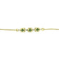Pulsera de Plata Bañada en Oro con Zafiro Verde y Topacio Blanco