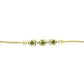 Pulsera de Plata Bañada en Oro con Zafiro Verde y Topacio Blanco