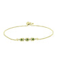 Pulsera de Plata Bañada en Oro con Zafiro Verde y Topacio Blanco