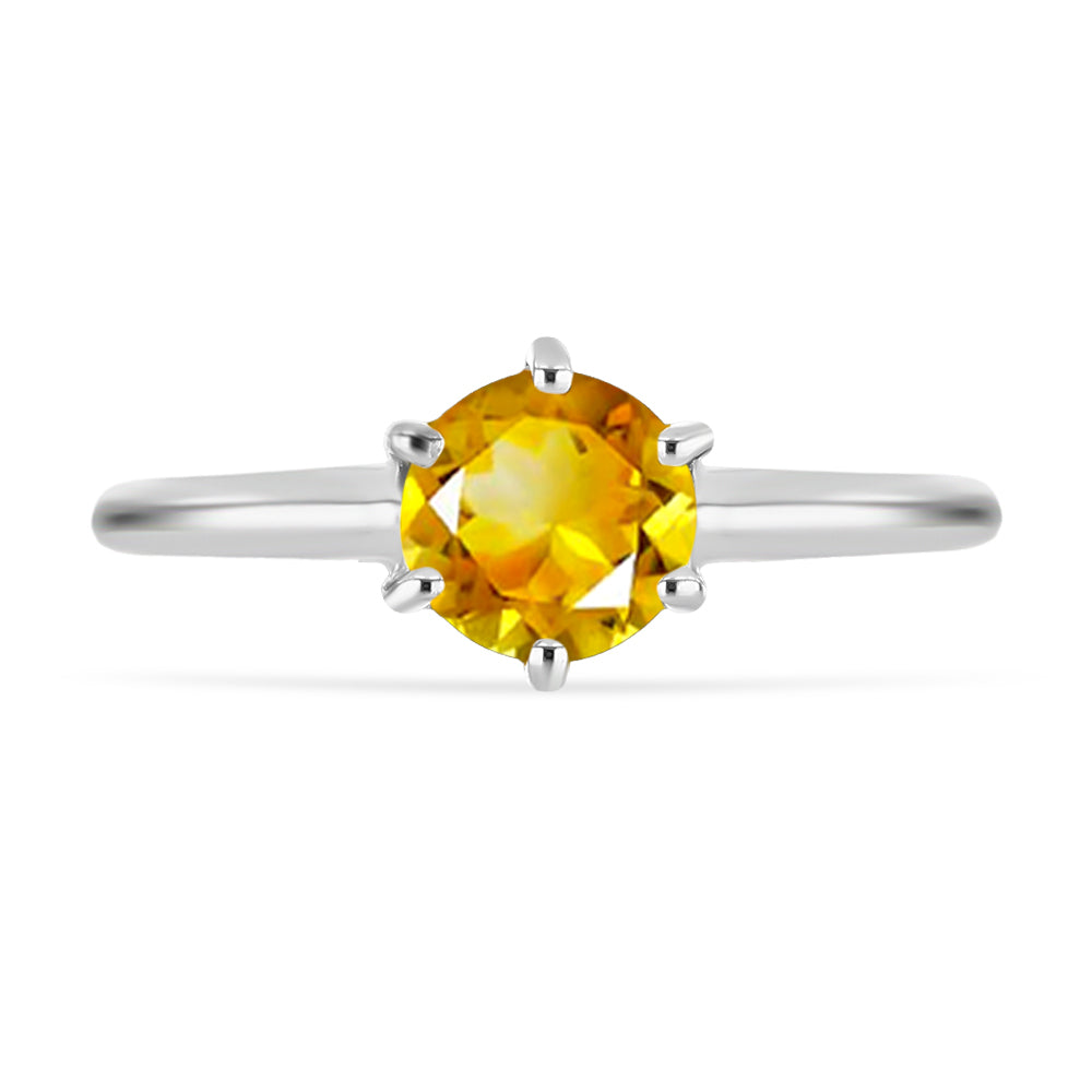 Anillo de Plata con Citrino de Río del Oro