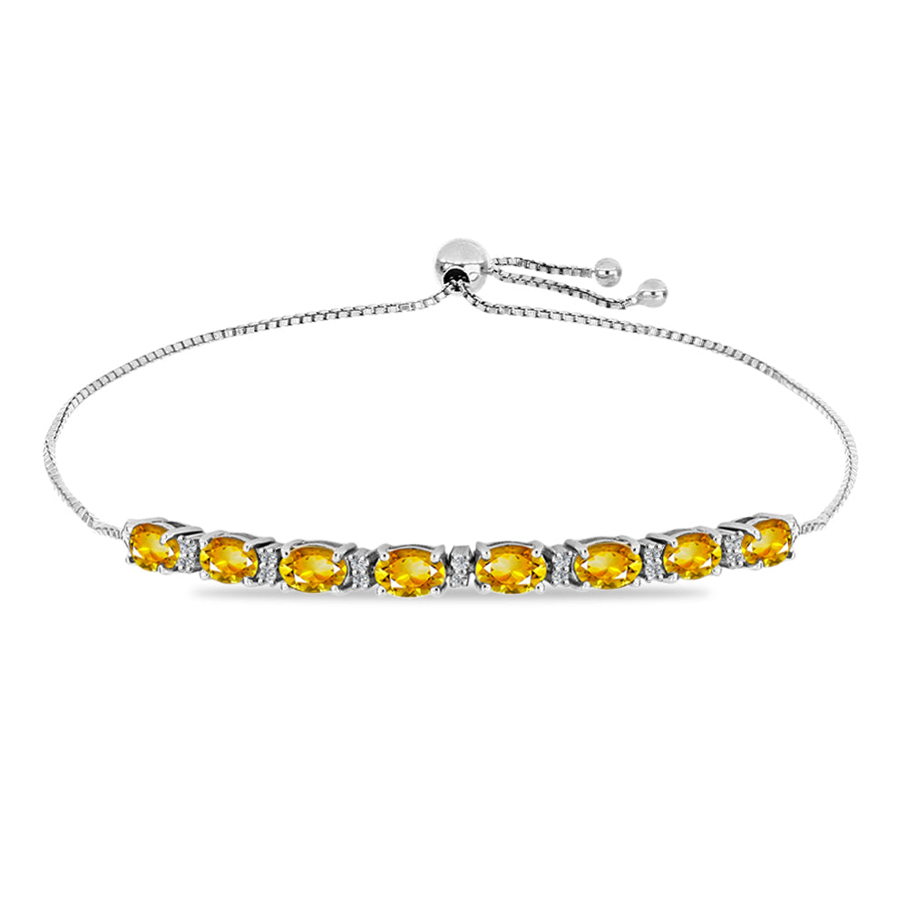 Pulsera de Plata con Citrino de Río del Oro y Topacio Blanco 1 