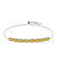 Pulsera de Plata con Citrino de Río del Oro y Topacio Blanco