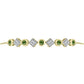 Pulsera de Plata Bañada en Oro con Zafiro Verde y Topacio Blanco