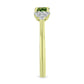 Anillo de Plata Bañada en Oro con Zafiro Verde y Topacio Blanco