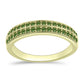 Anillo de Plata Bañada en Oro con Zafiro Verde