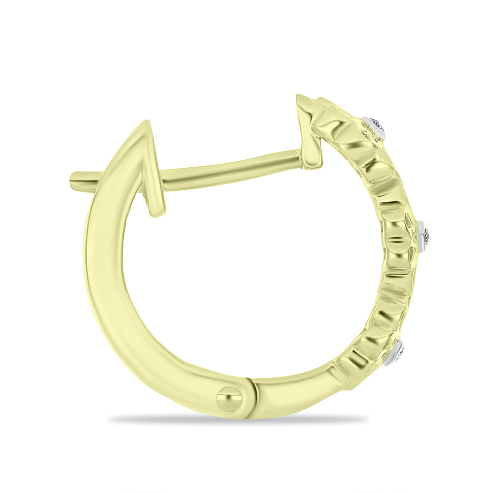 Pendientes de Plata Bañada en Oro con Diamante blanco 2 
