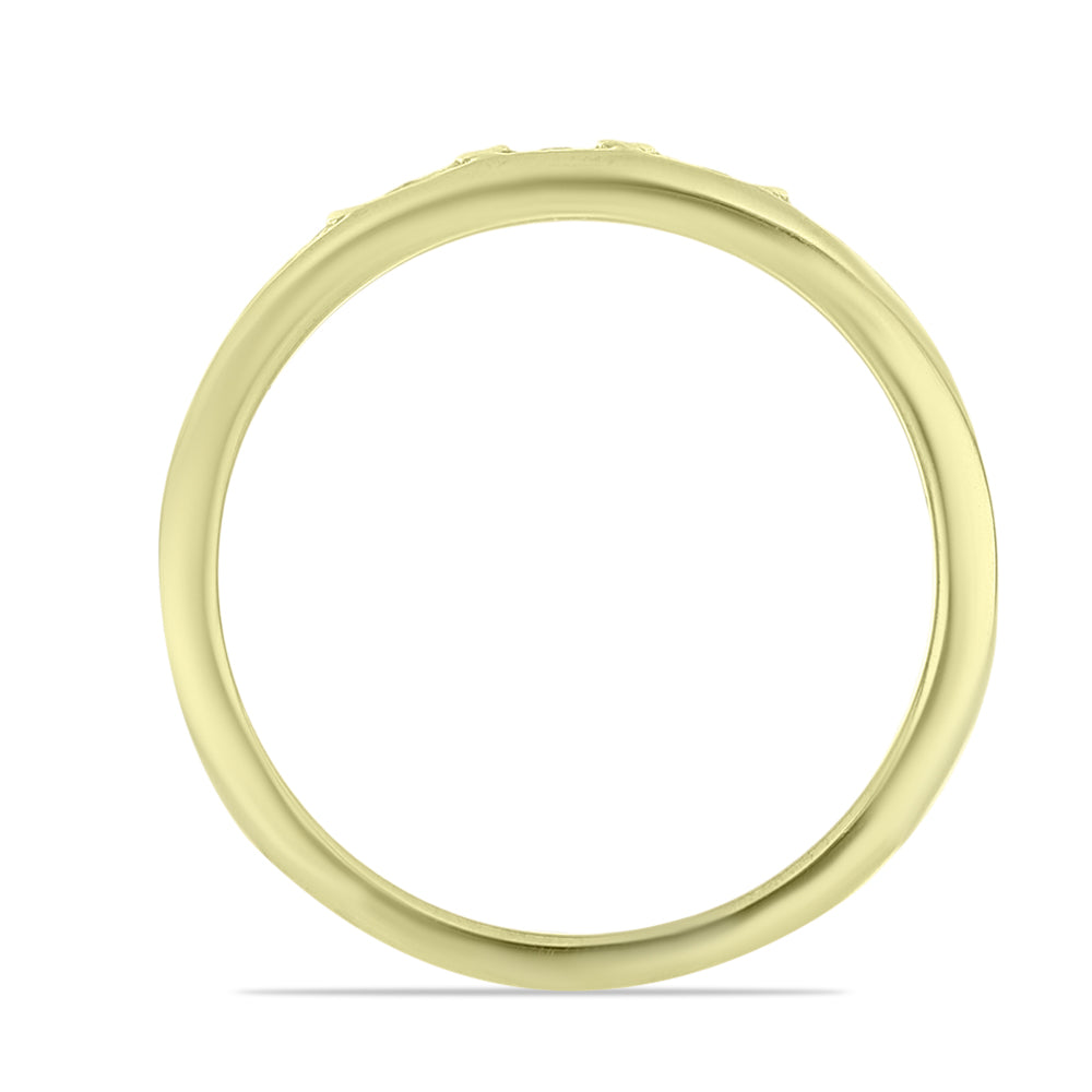 Anillo de Plata Bañada en Oro con Diamante blanco 2 