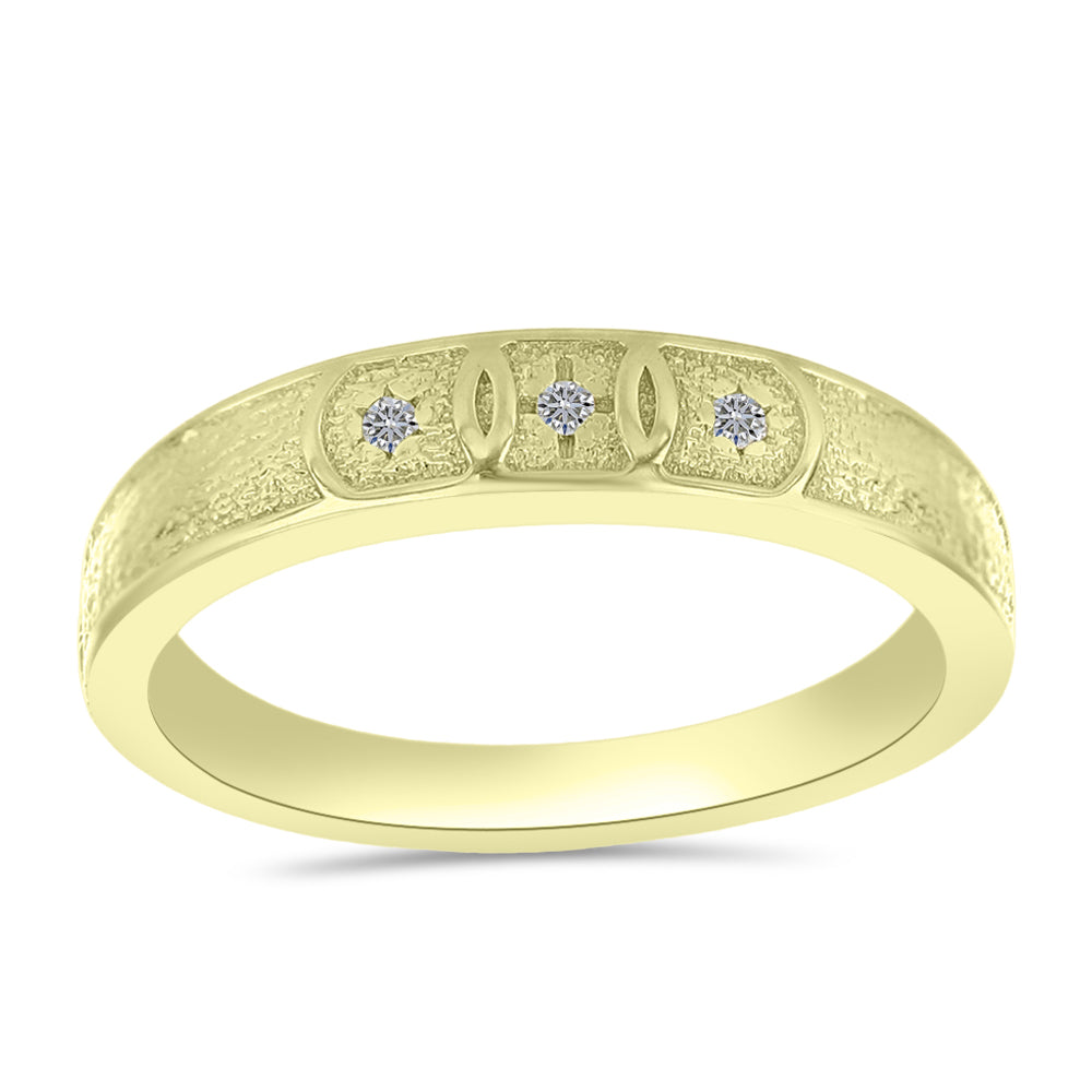 Anillo de Plata Bañada en Oro con Diamante blanco
