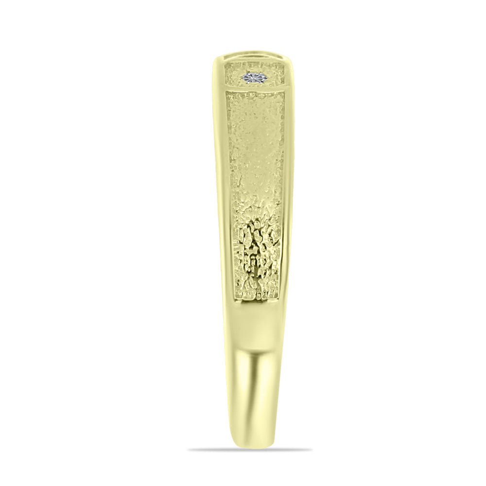 Anillo de Plata Bañada en Oro con Diamante blanco 4 