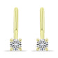 Pendientes de Plata Bañada en Oro con Diamante blanco