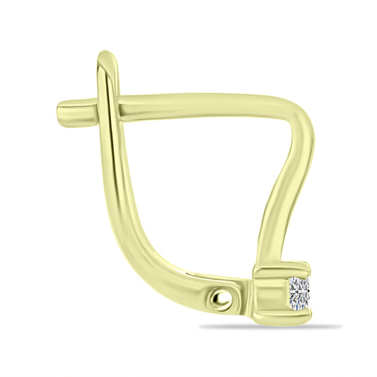 Pendientes de Plata Bañada en Oro con Diamante blanco
