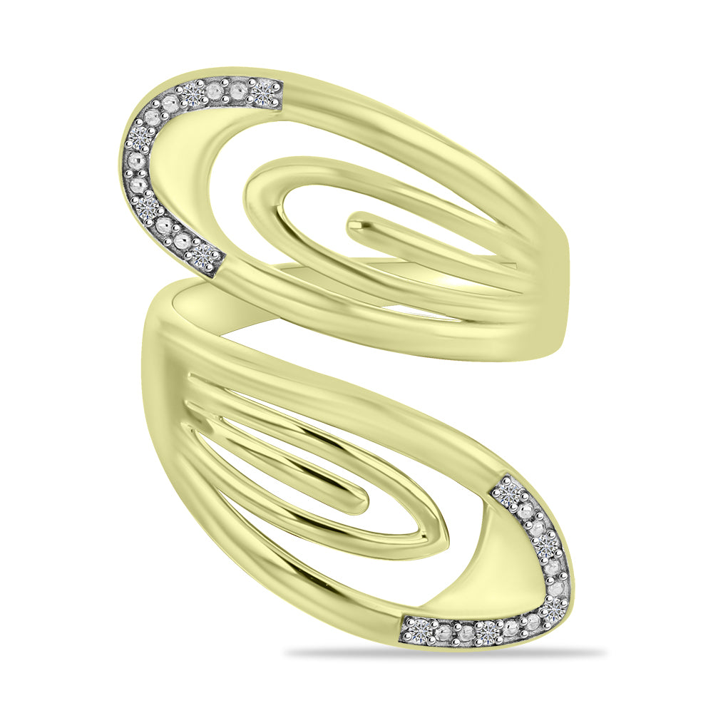 Anillo de Plata Bañada en Oro con Diamante blanco 1 