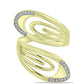 Anillo de Plata Bañada en Oro con Diamante blanco